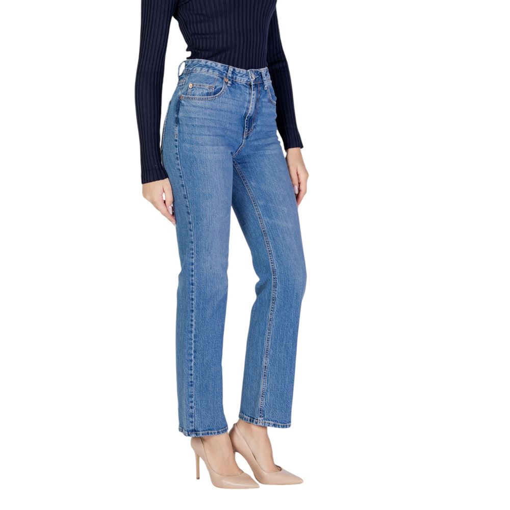 Light Blue Cotton Mom Jeans - ventzia