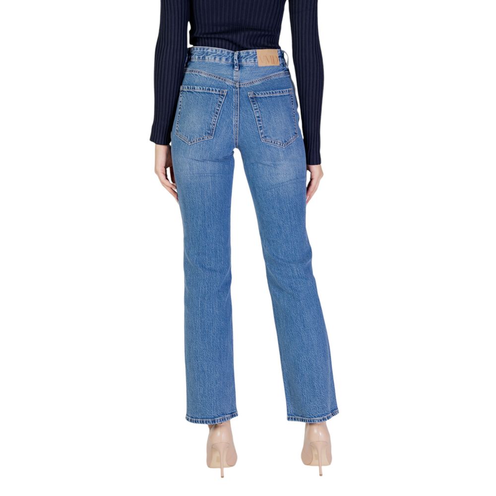 Light Blue Cotton Mom Jeans - ventzia