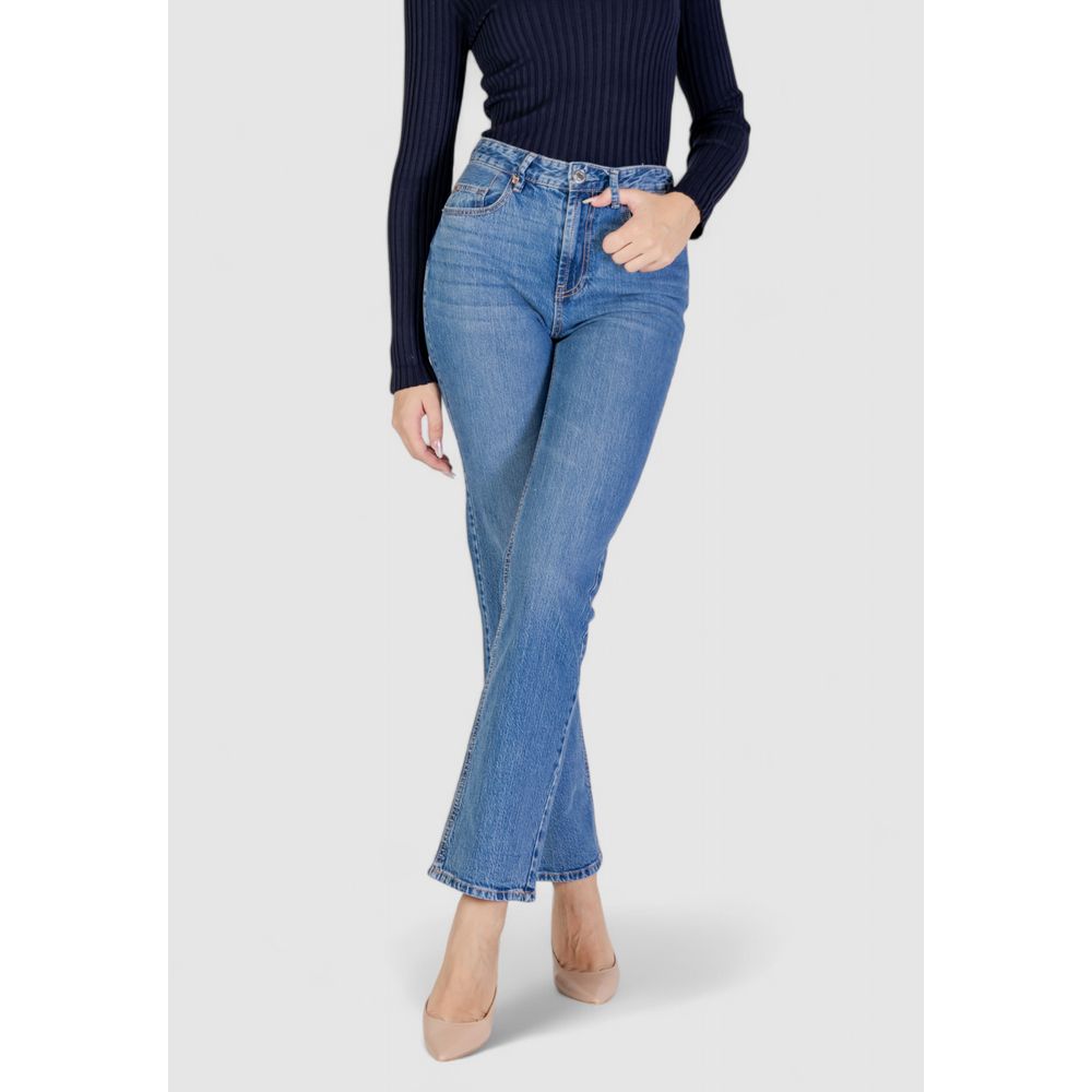 Light Blue Cotton Mom Jeans - ventzia
