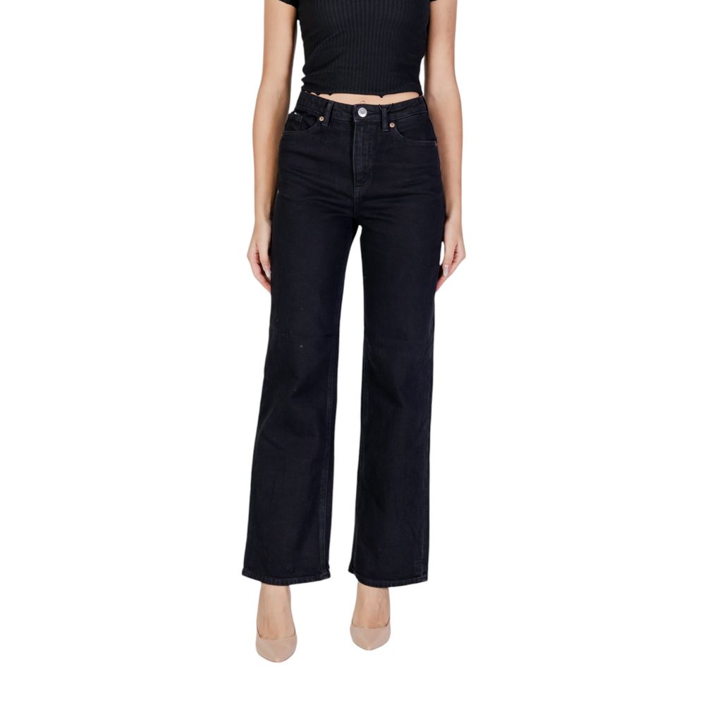 Black Cotton Mom Jeans - ventzia