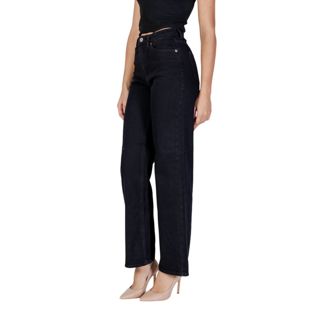 Black Cotton Mom Jeans - ventzia