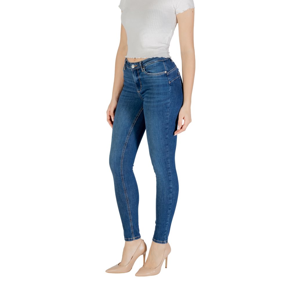 Blue Cotton Skinny Jeans - ventzia
