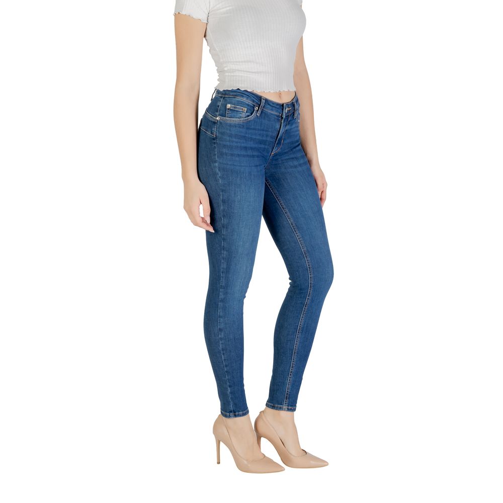Blue Cotton Skinny Jeans - ventzia