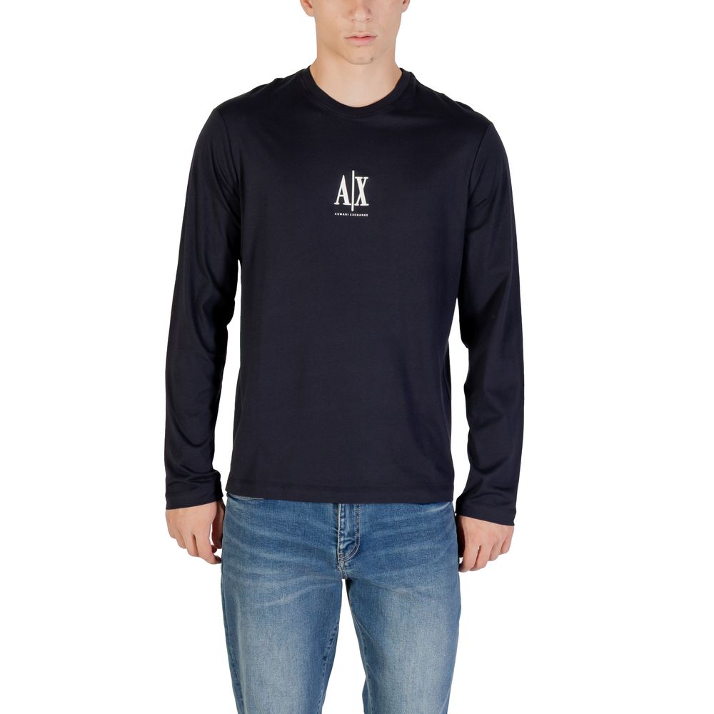 Blue Cotton Long Sleeve T-Shirt - ventzia