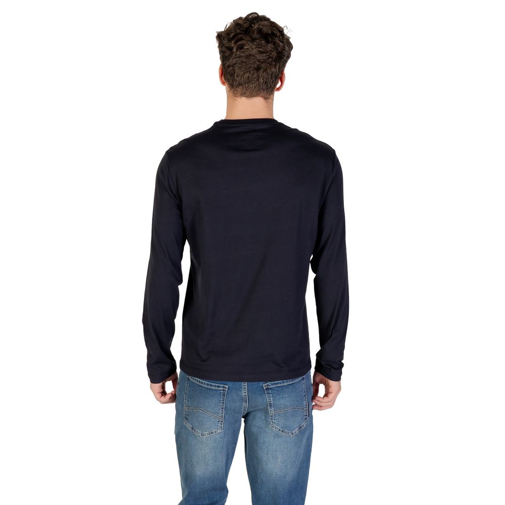 Blue Cotton Long Sleeve T-Shirt - ventzia
