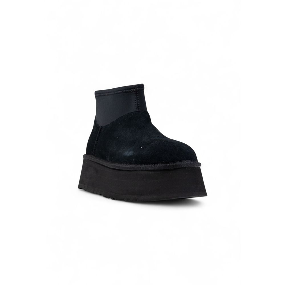 Black Suede Leather Ankle Boots - ventzia