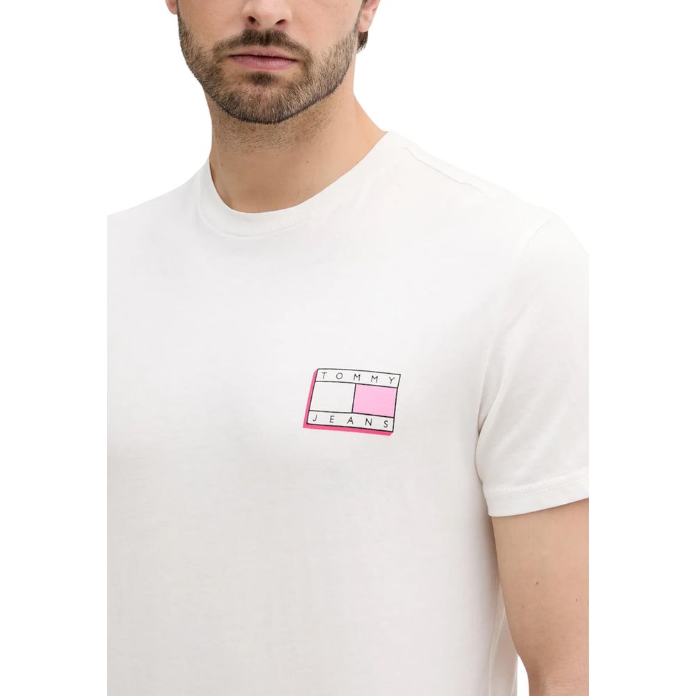 Cream Recycled Cotton T-Shirt - ventzia