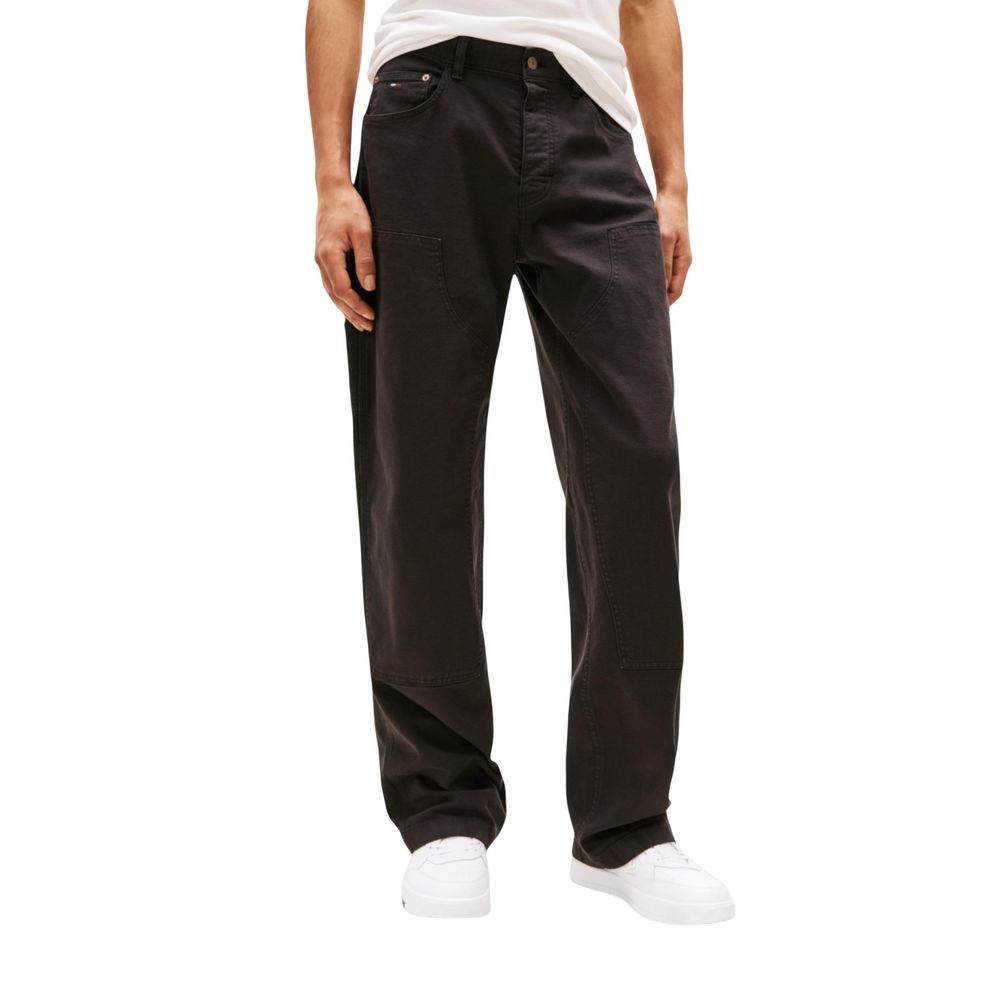 Black Organic Cotton Casual Pants - ventzia