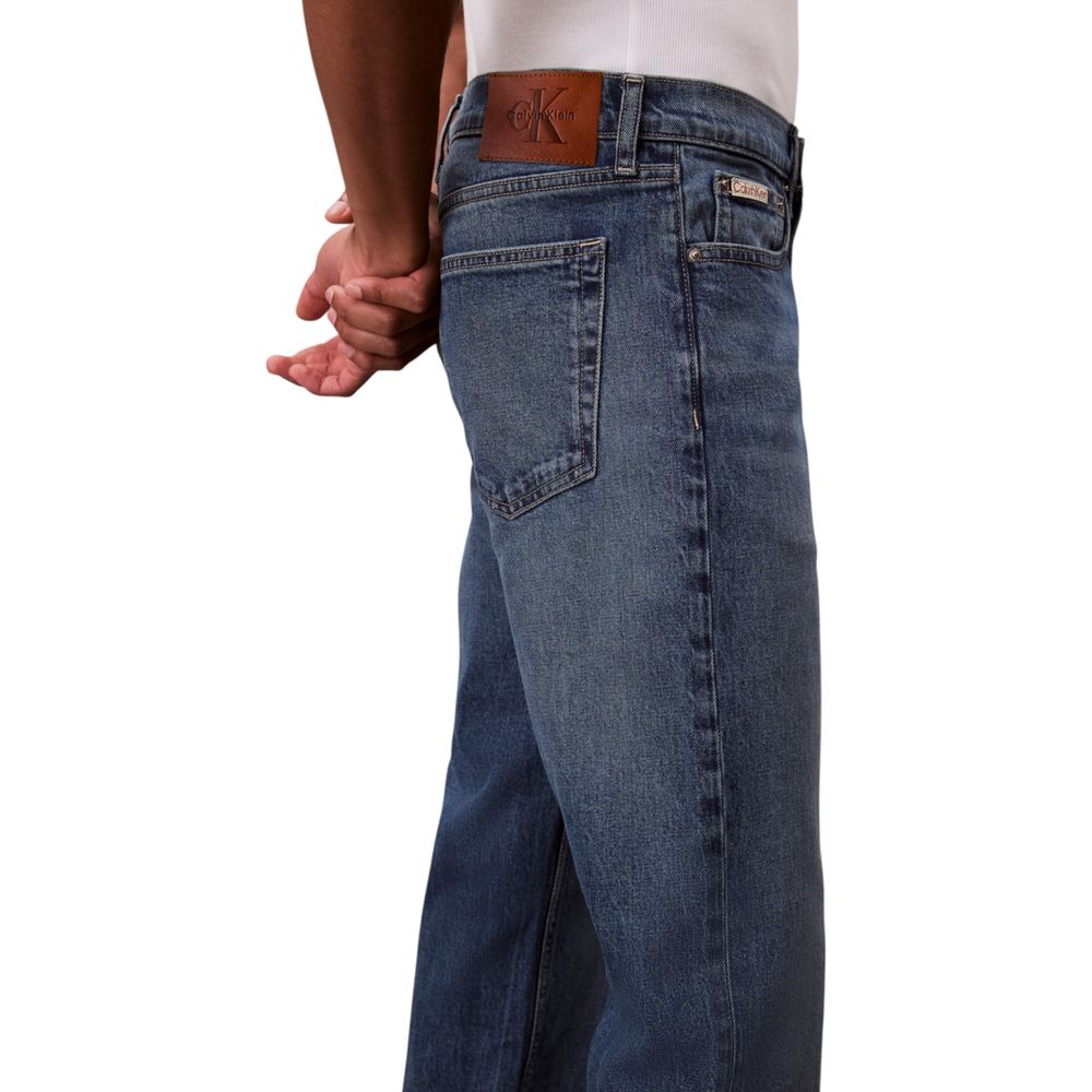 Blue Cotton Relaxed Fit Jeans - ventzia