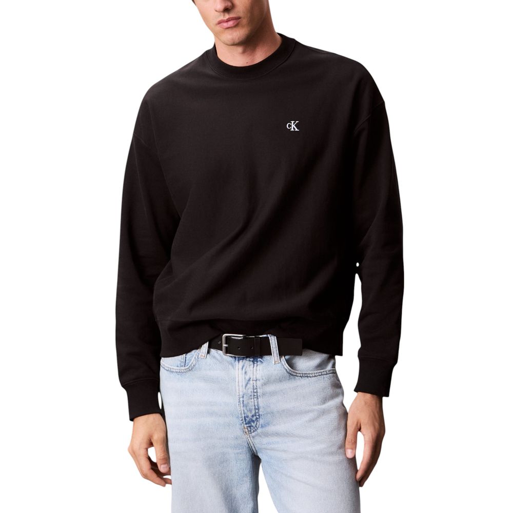 Black Cotton Sweatshirt - ventzia
