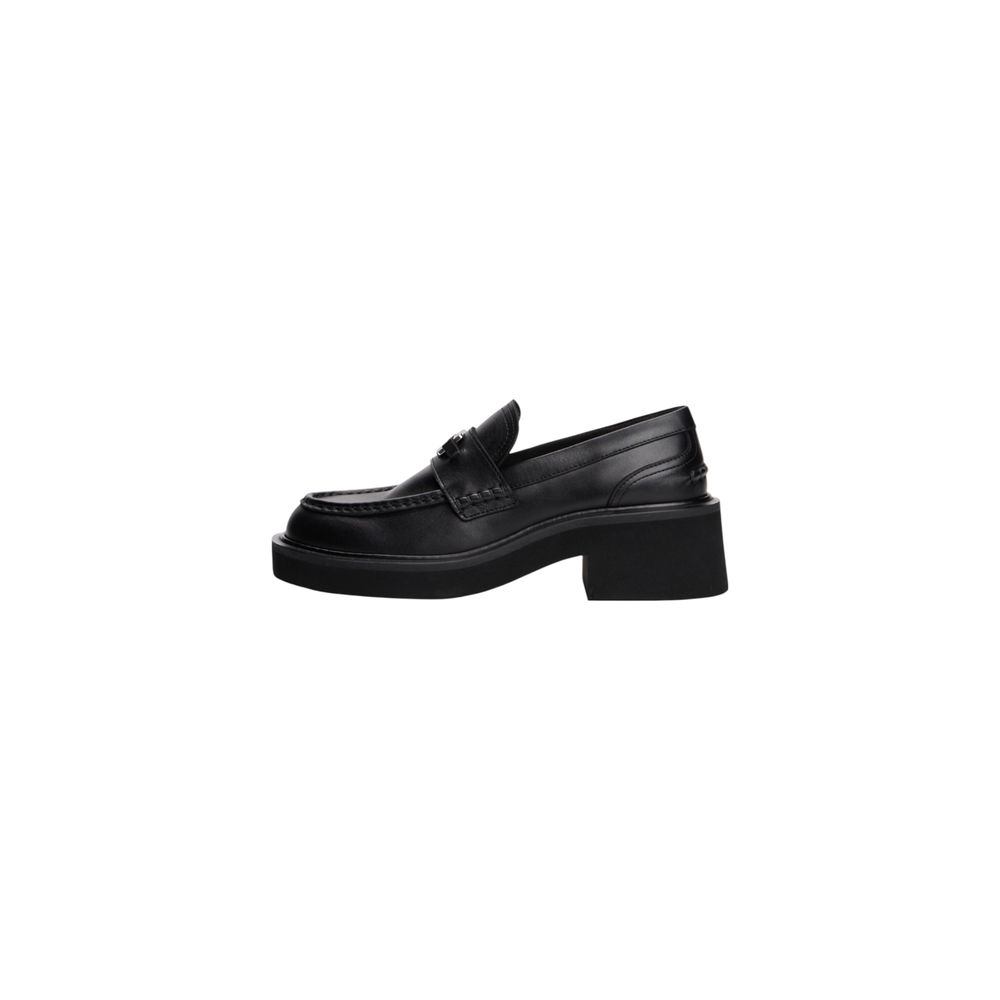 Black Leather High Heel Pumps
