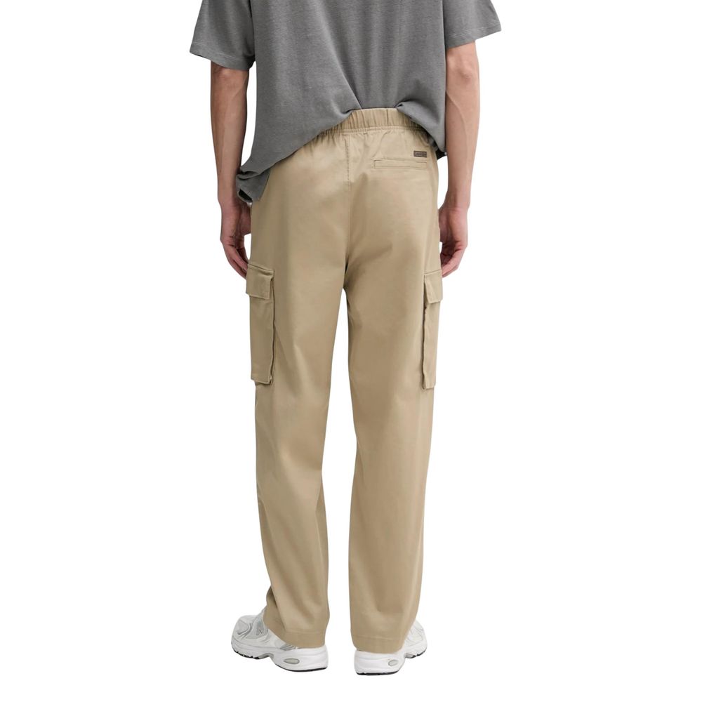 Beige Cotton Cargo Pants - ventzia