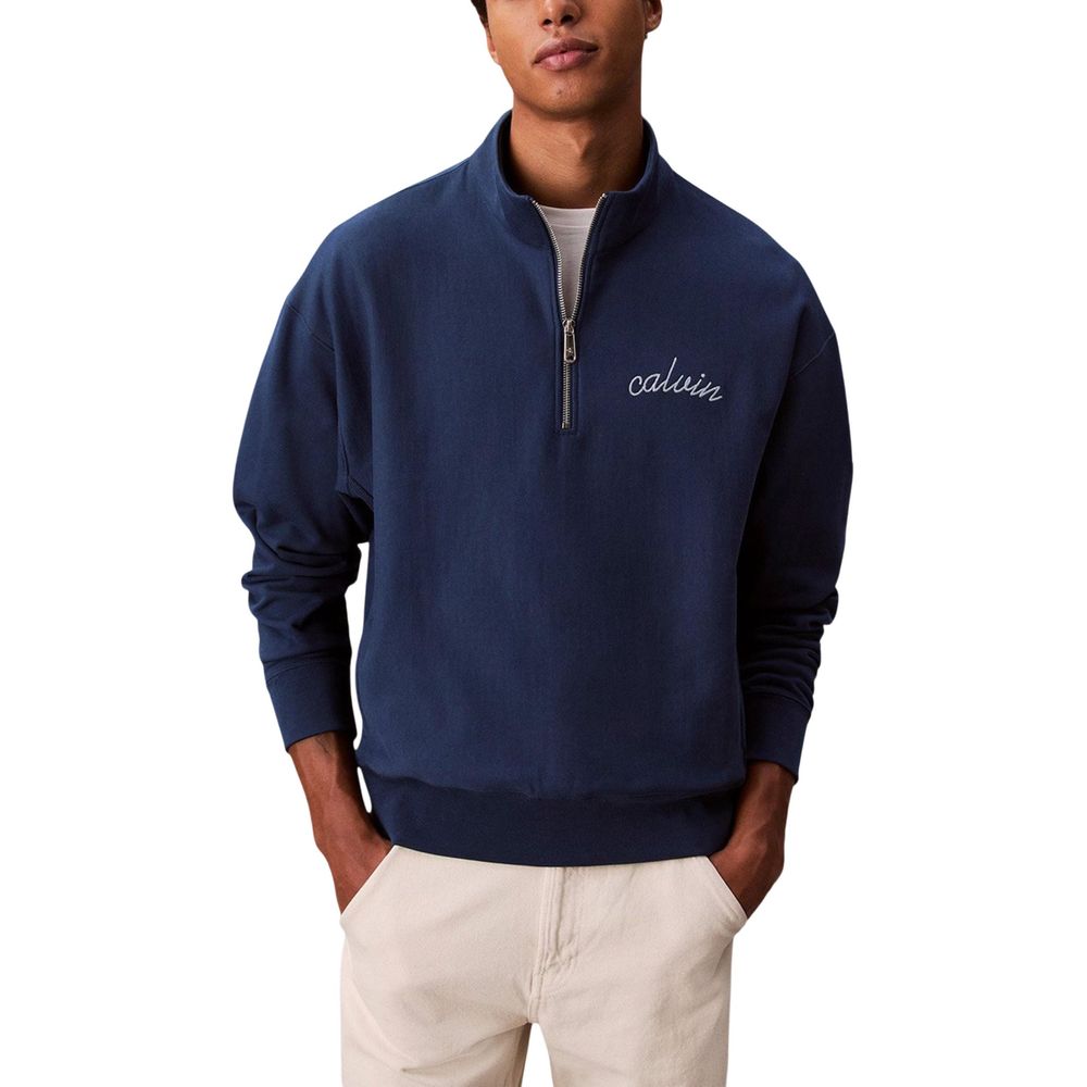 Blue Cotton Sweatshirt - ventzia