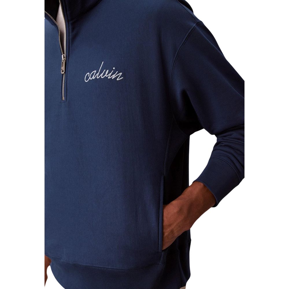 Blue Cotton Sweatshirt - ventzia