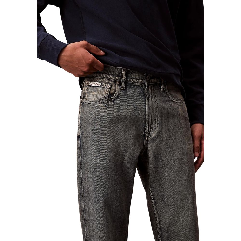 Beige Cotton Relaxed Fit Jeans - ventzia