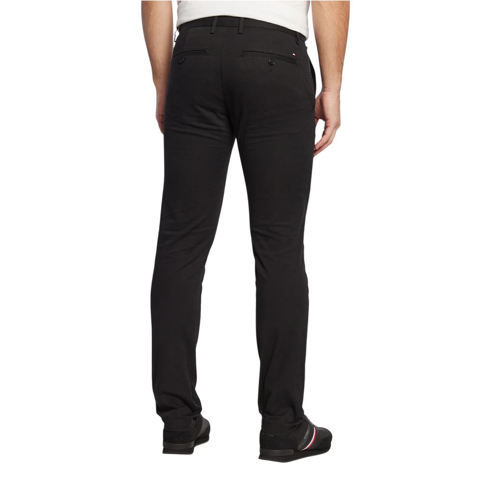 Black Recycled Cotton Skinny Pants - ventzia