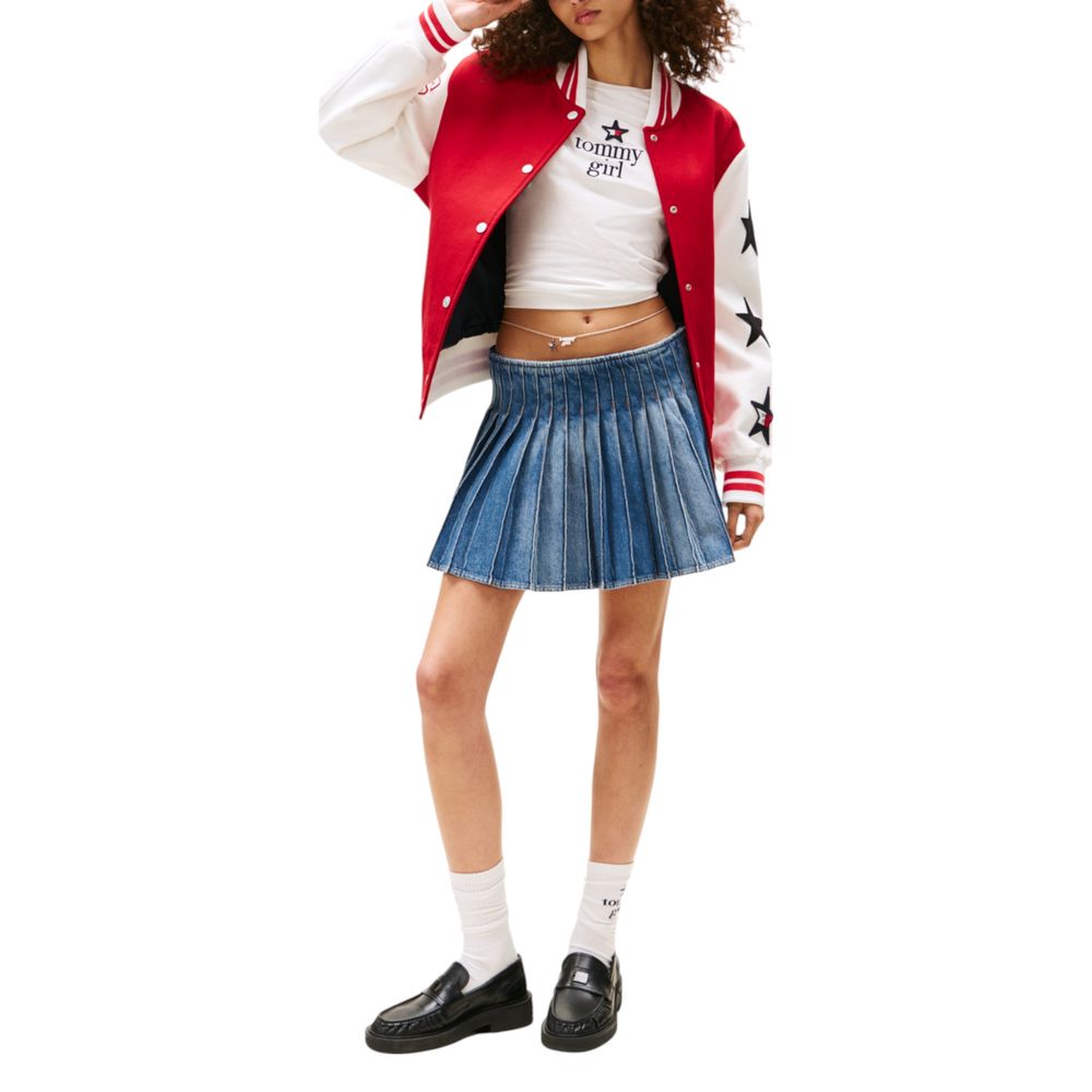 Blue Recycled Cotton Mini Skirt - ventzia