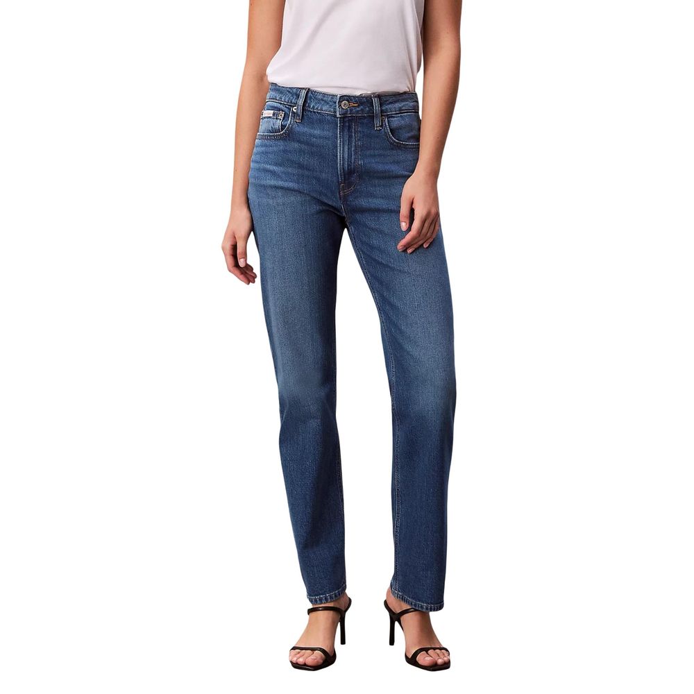 Blue Cotton Mom Jeans - ventzia