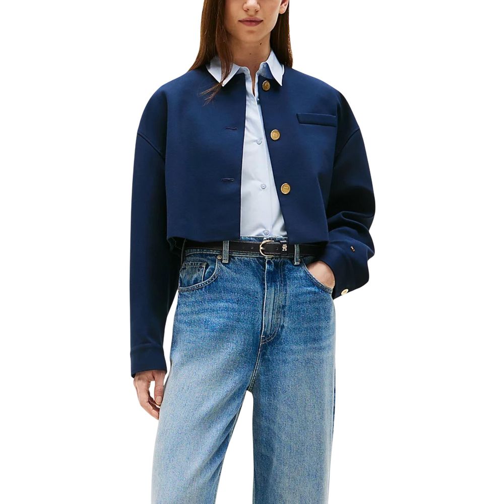 Blue Viscose Blazer - ventzia
