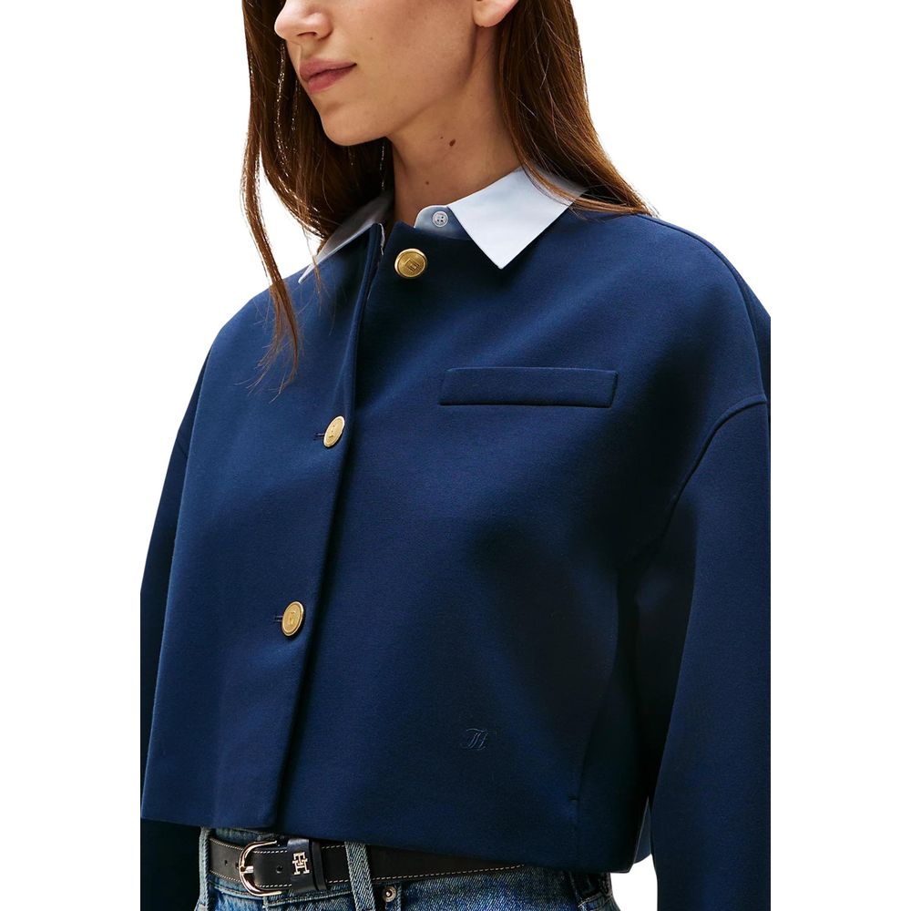 Blue Viscose Blazer - ventzia