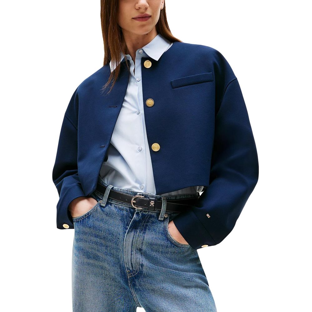 Blue Viscose Blazer - ventzia