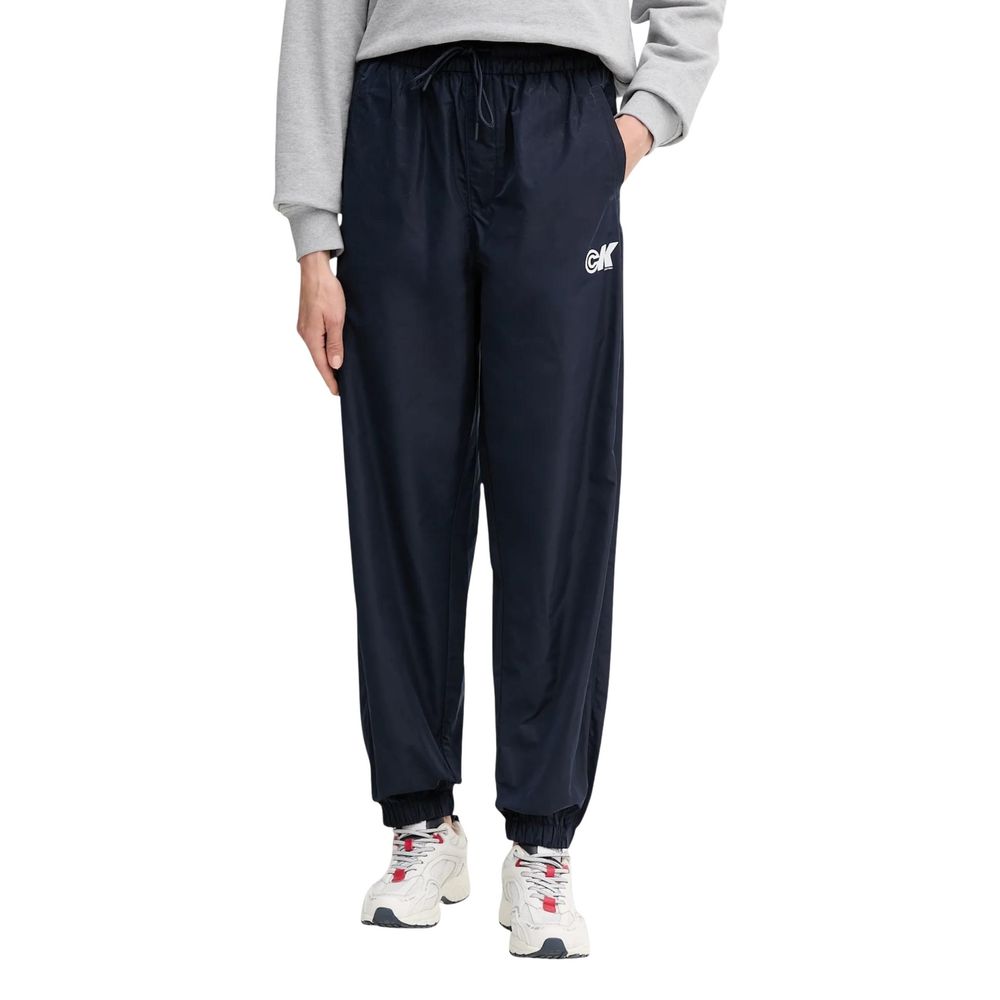 Blue Recycled Polyester Joggers (Workout Pants) - ventzia