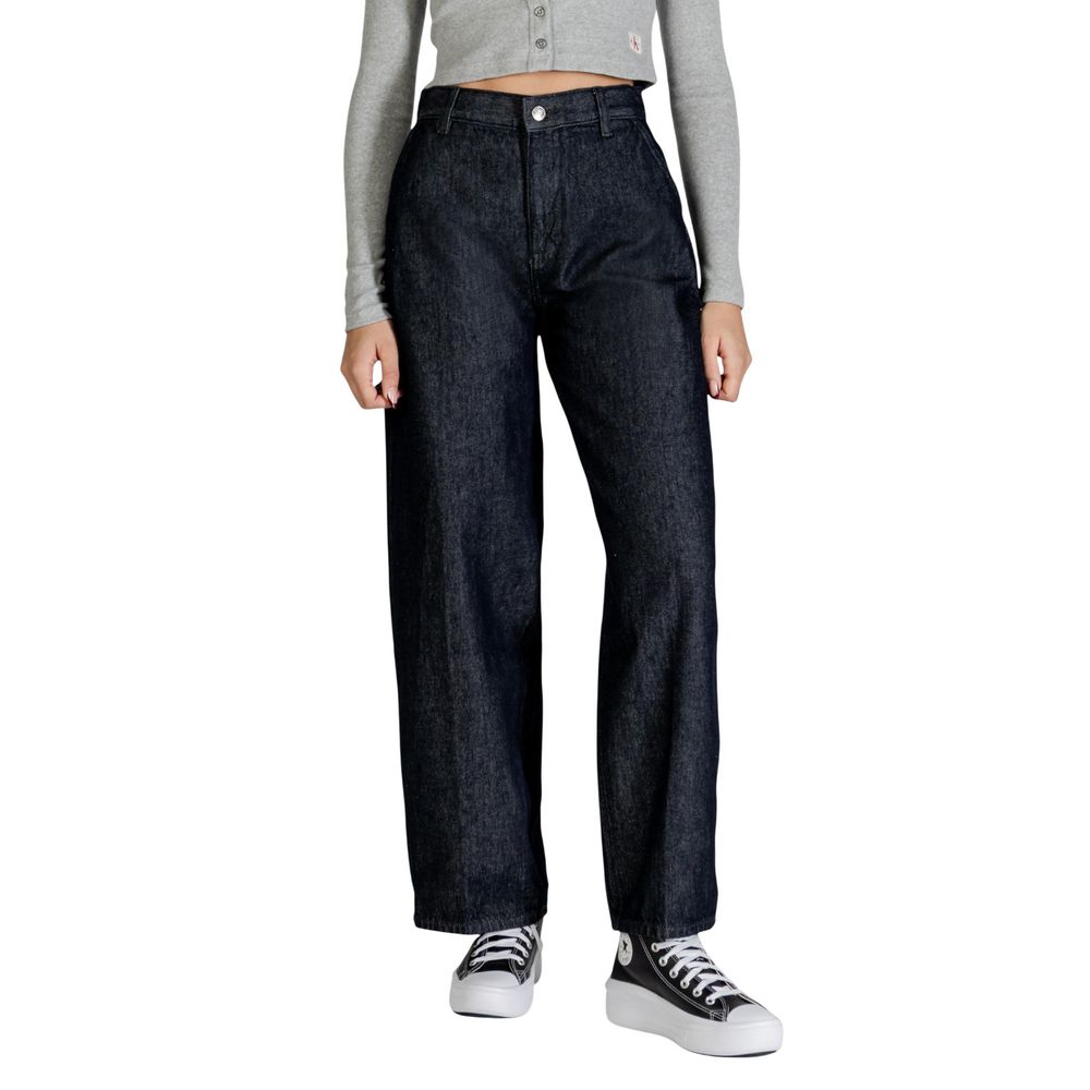 Blue Cotton Bootcut Jeans - ventzia