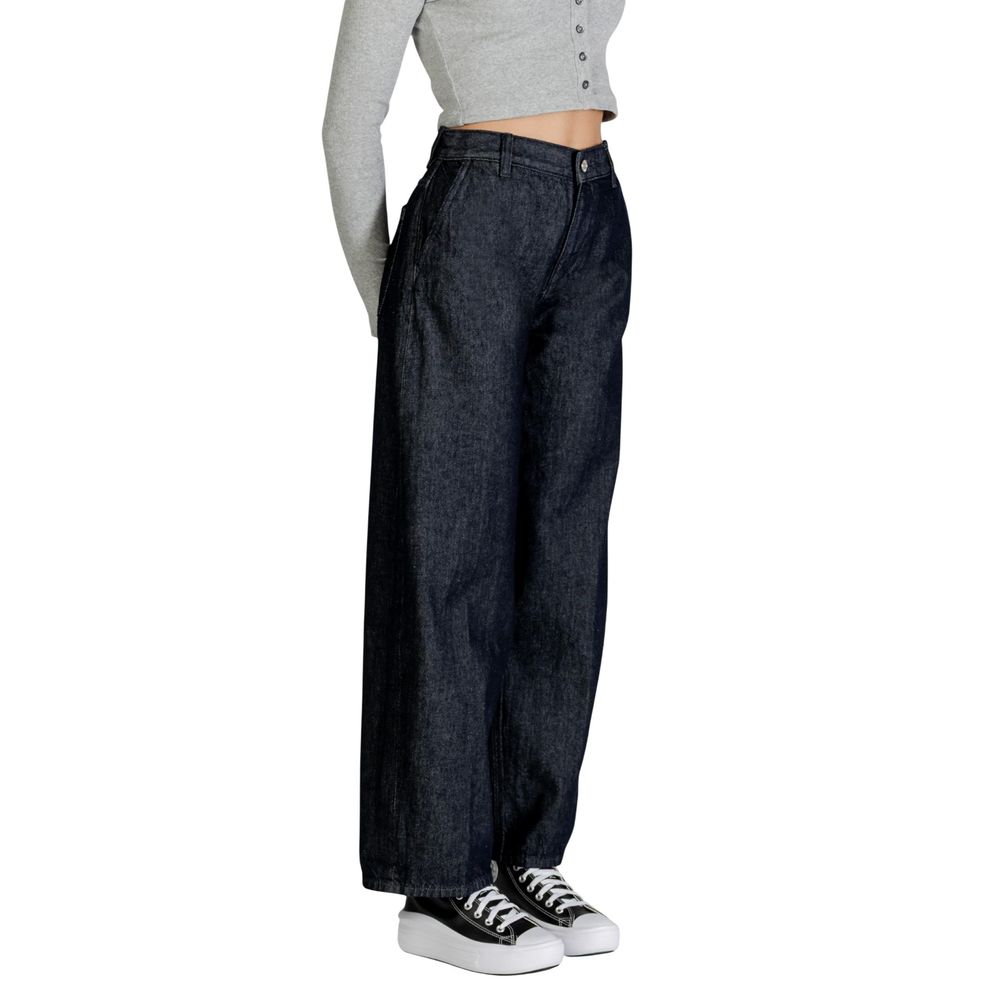 Blue Cotton Bootcut Jeans - ventzia