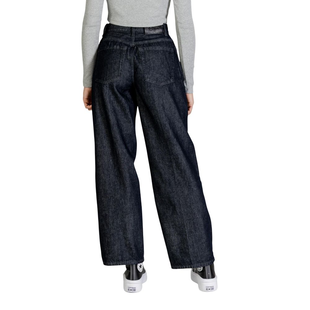 Blue Cotton Bootcut Jeans - ventzia