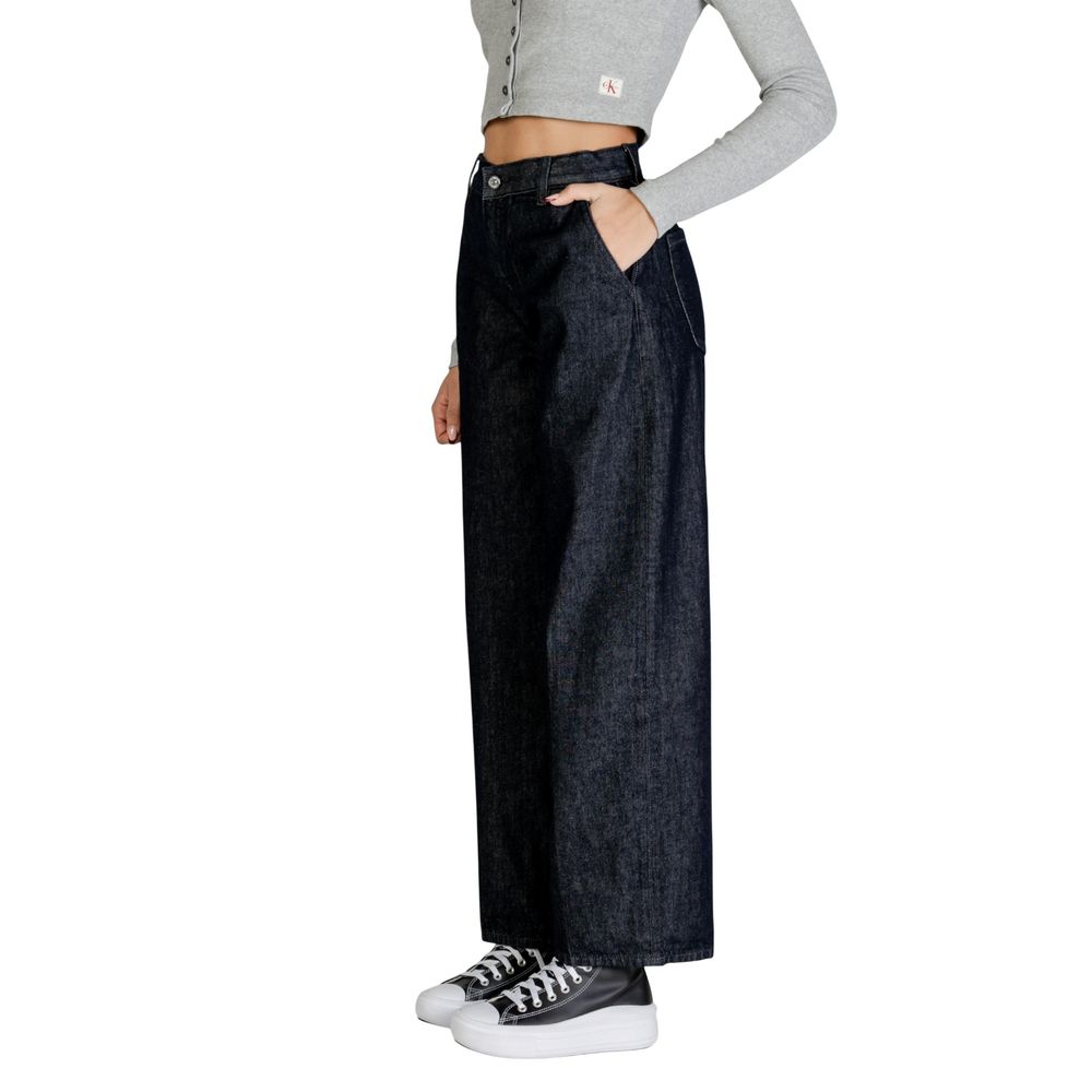 Blue Cotton Bootcut Jeans - ventzia