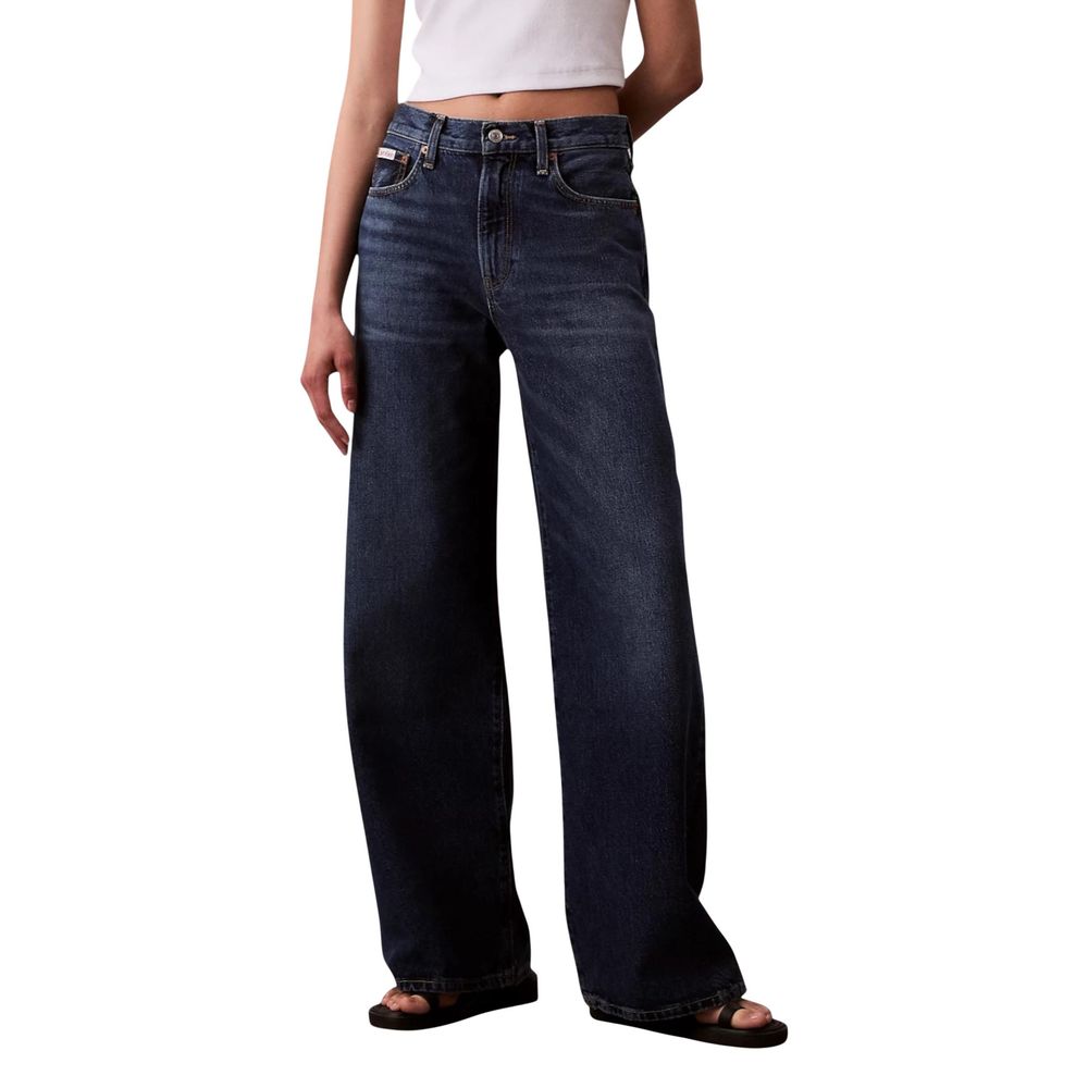 Blue Recycled Cotton Bootcut Jeans - ventzia