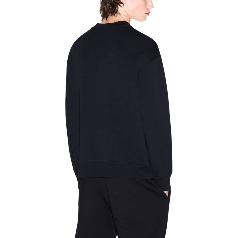 Black Cotton Sweatshirt - ventzia