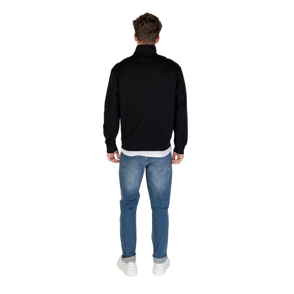 Black Cotton Sweatshirt - ventzia