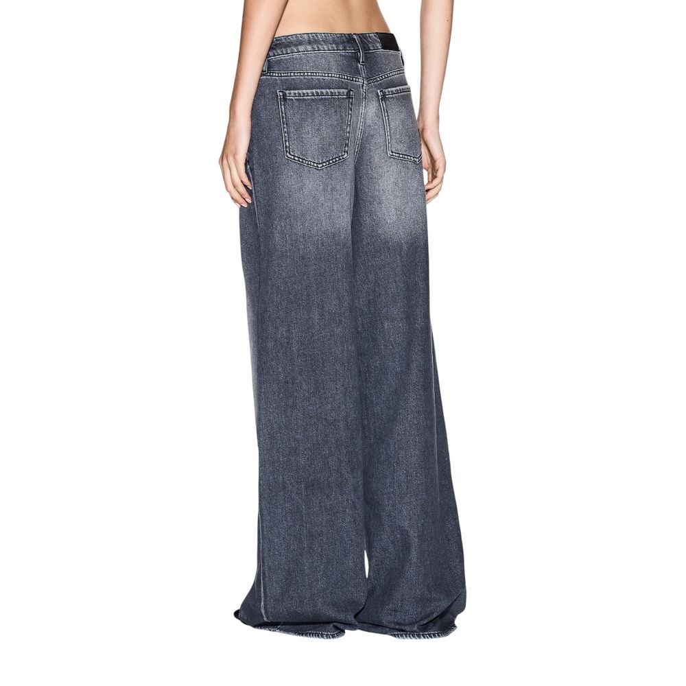 Gray Cotton Relaxed Fit Jeans - ventzia
