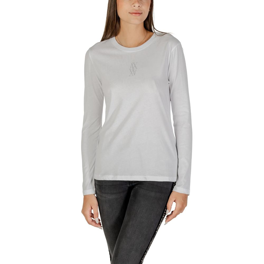 White Cotton Long Sleeve T-Shirt - ventzia