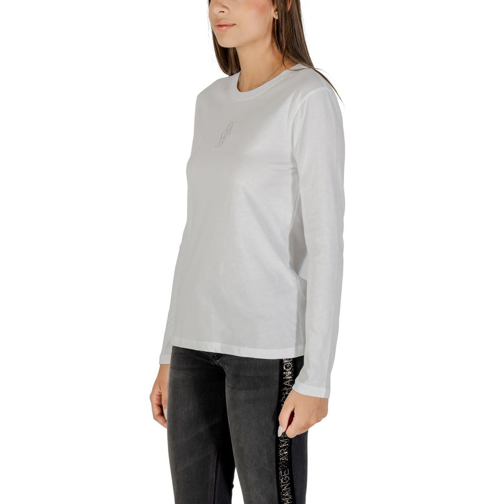 White Cotton Long Sleeve T-Shirt - ventzia