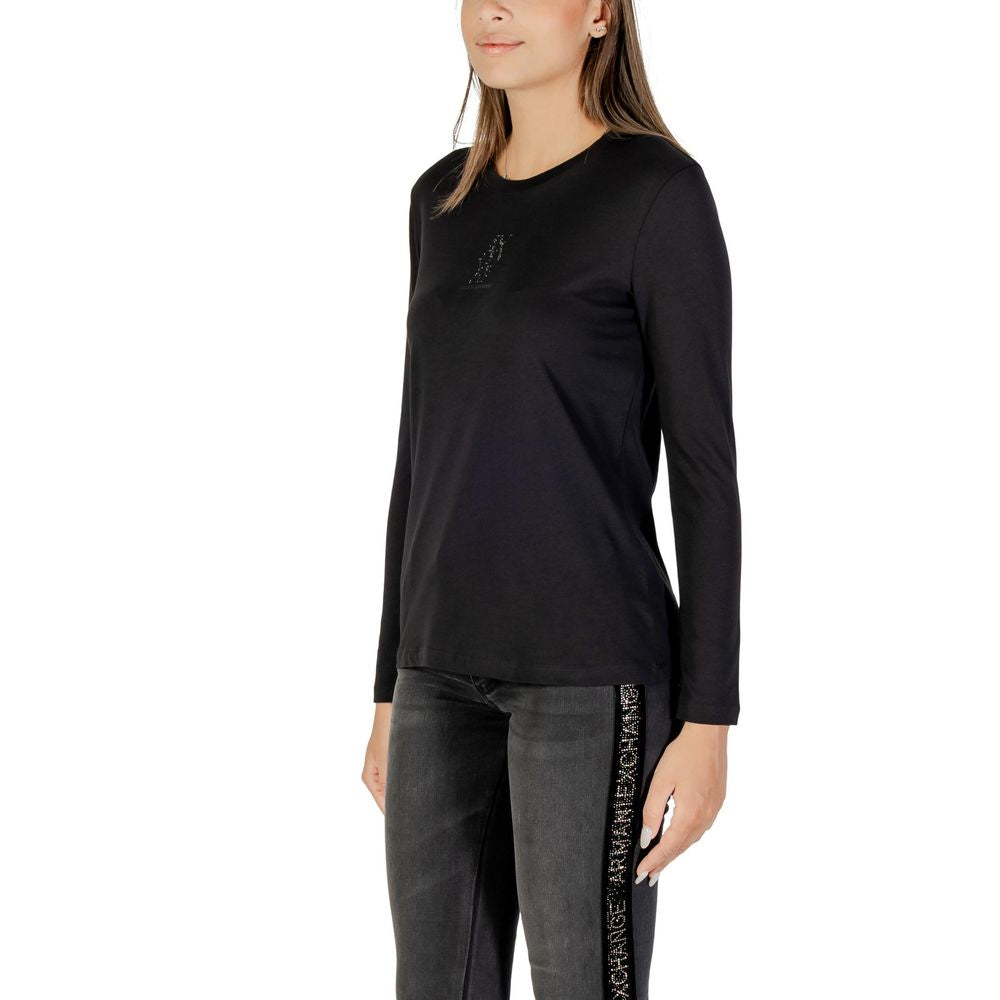 Black Cotton Long Sleeve T-Shirt - ventzia