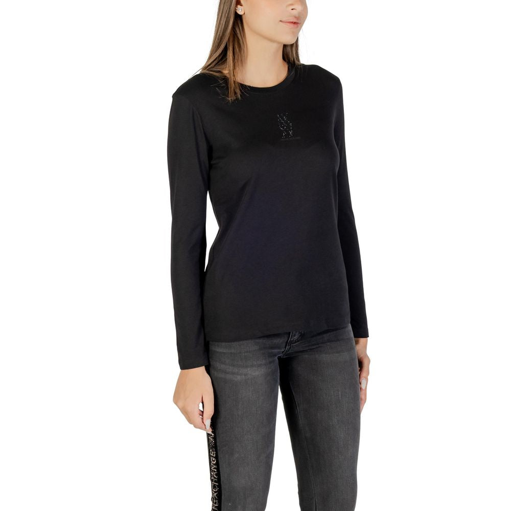 Black Cotton Long Sleeve T-Shirt - ventzia