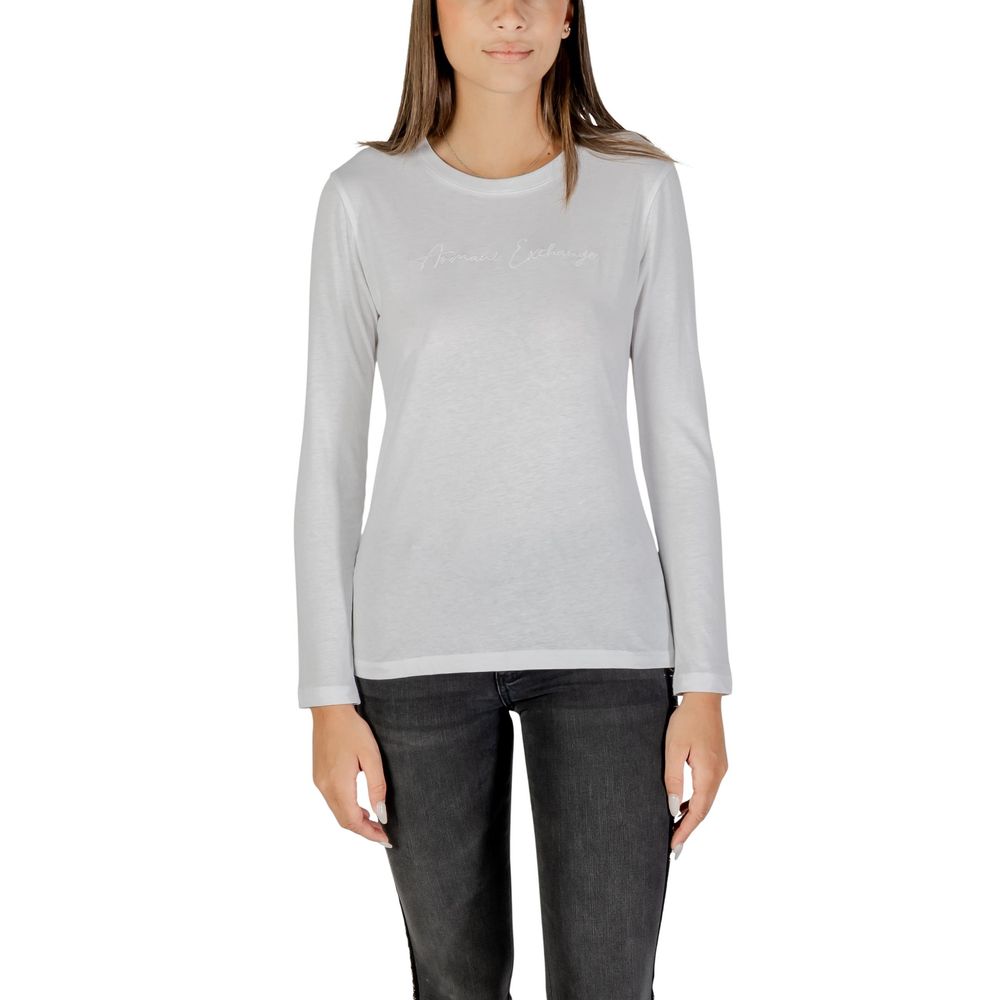 White Cotton Long Sleeve T-Shirt - ventzia