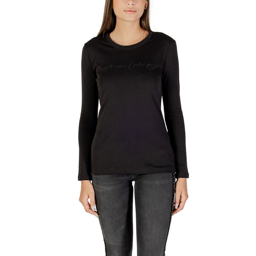 Black Cotton Long Sleeve T-Shirt - ventzia