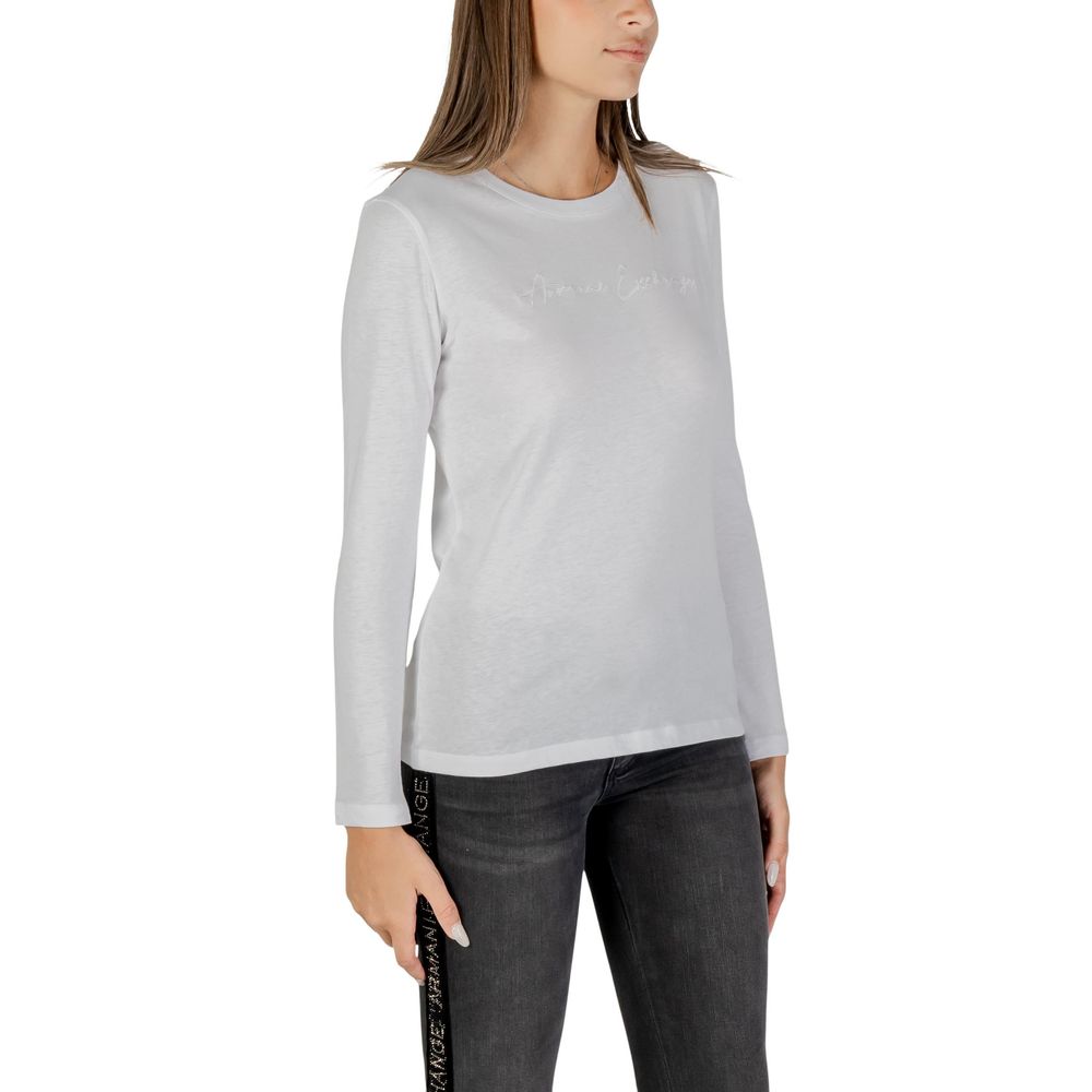 White Cotton Long Sleeve T-Shirt - ventzia