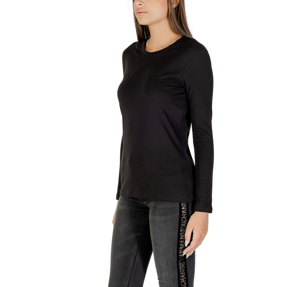 Black Cotton Long Sleeve T-Shirt - ventzia