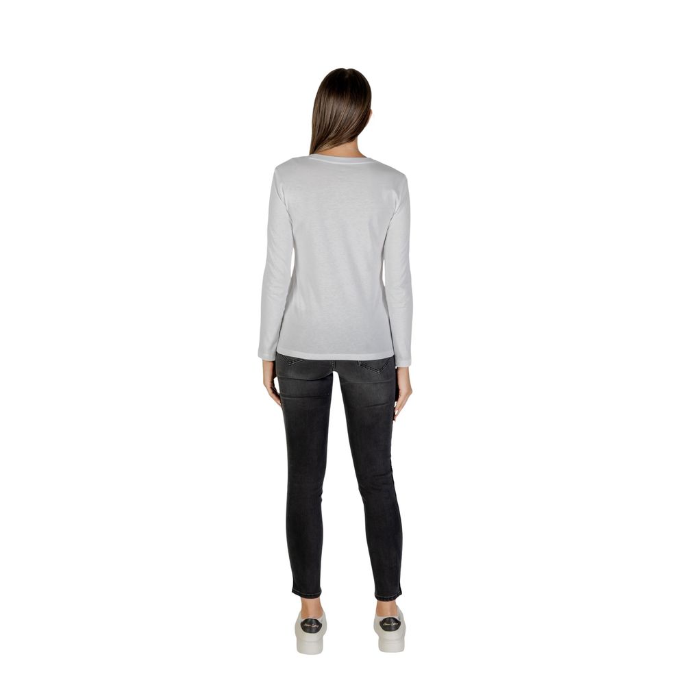White Cotton Long Sleeve T-Shirt - ventzia