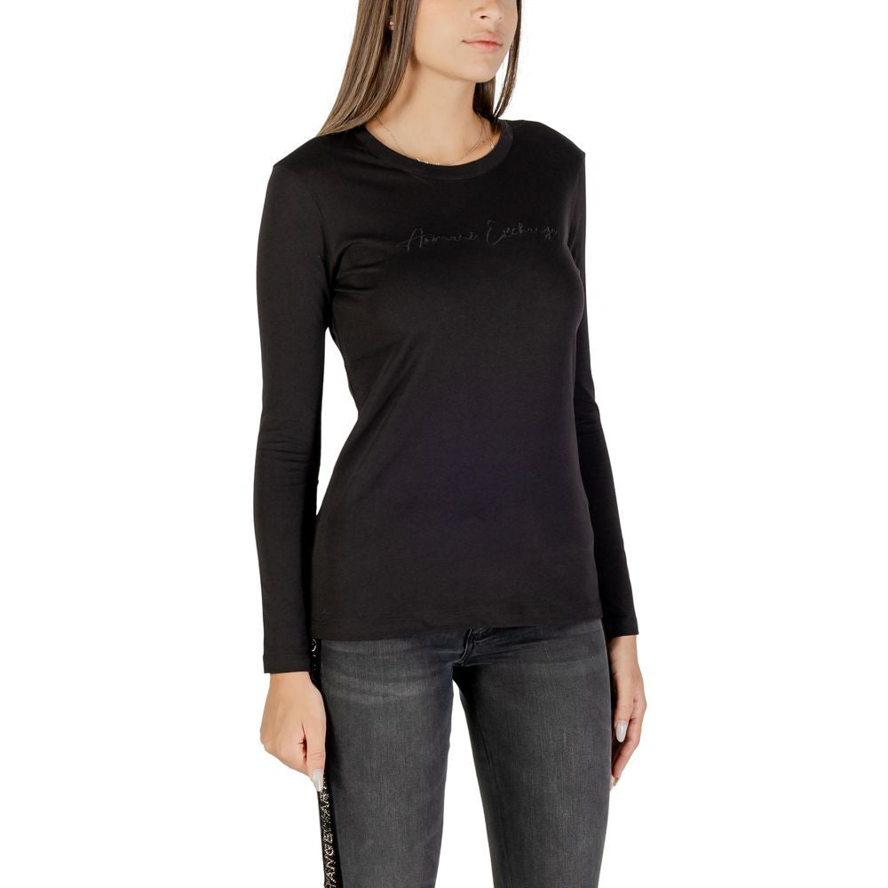Black Cotton Long Sleeve T-Shirt - ventzia