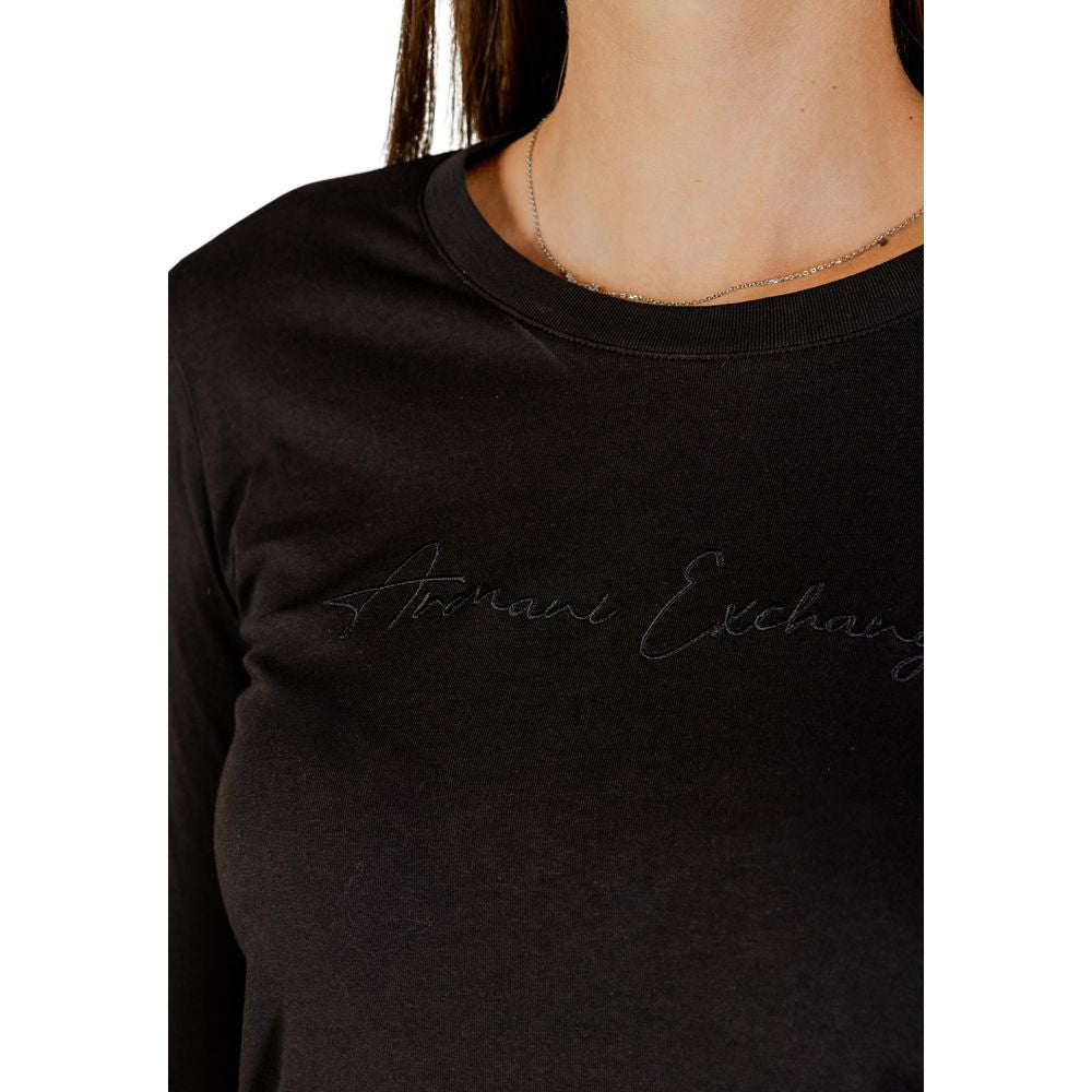 Black Cotton Long Sleeve T-Shirt - ventzia