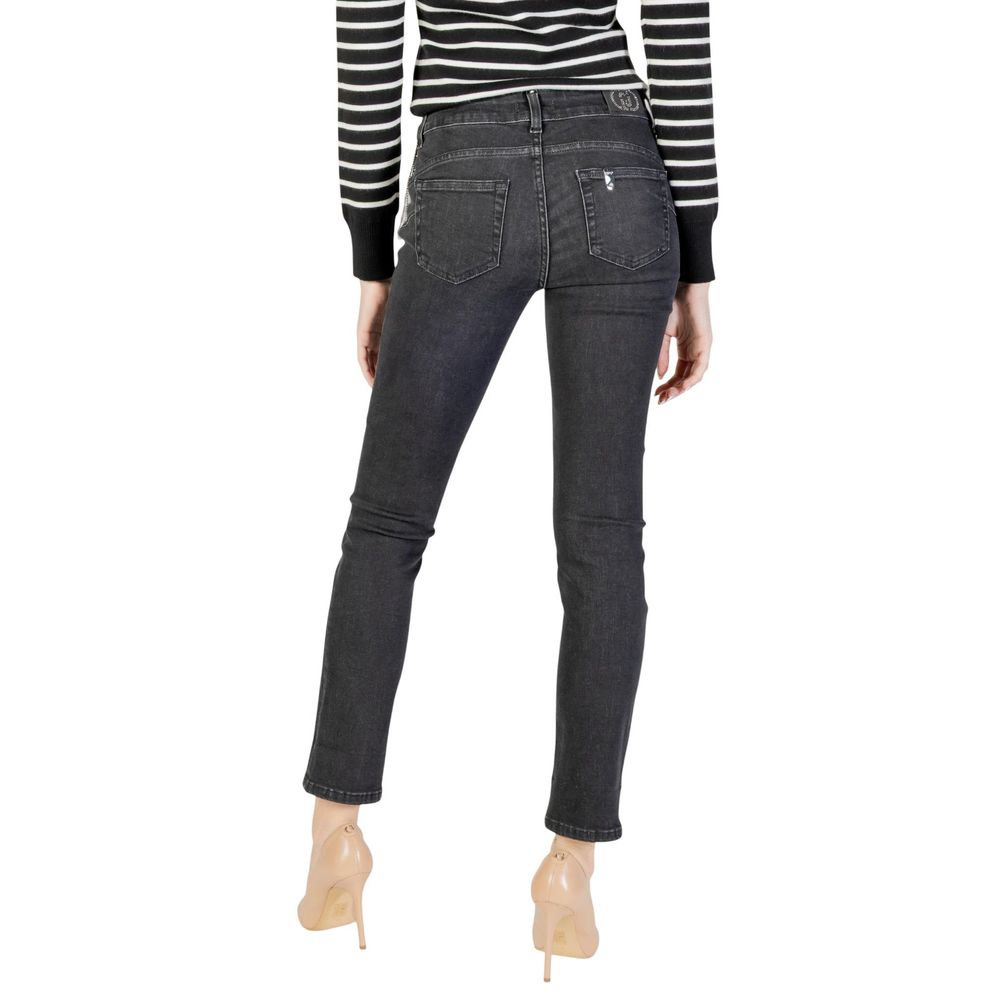 Black Cotton Skinny Jeans - ventzia