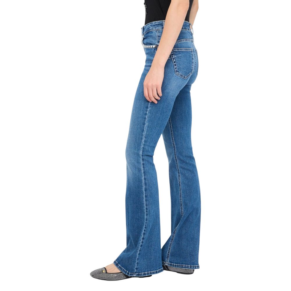Blue Cotton Bootcut Jeans - ventzia