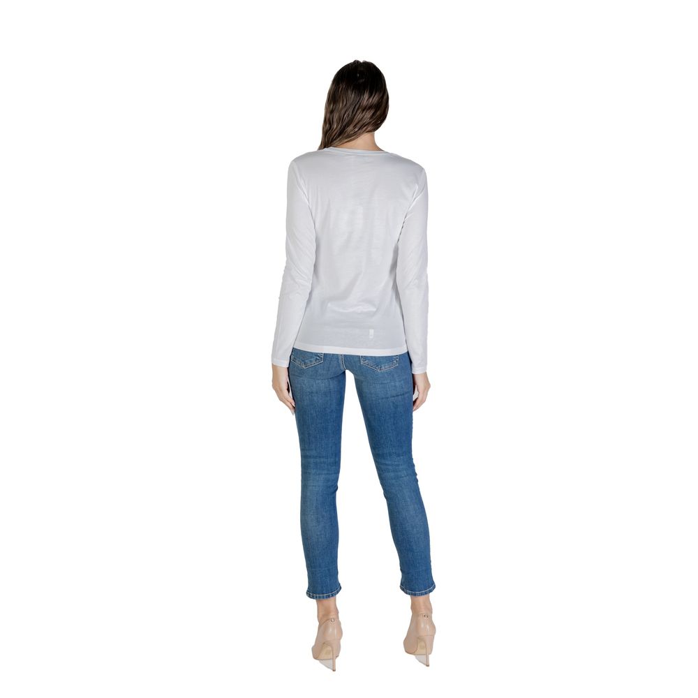 White Cotton Long Sleeve T-Shirt - ventzia