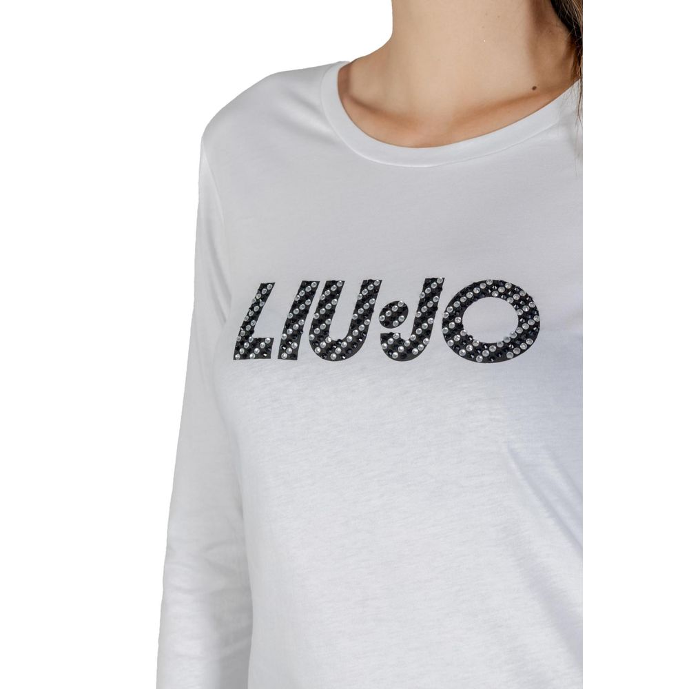 White Cotton Long Sleeve T-Shirt - ventzia