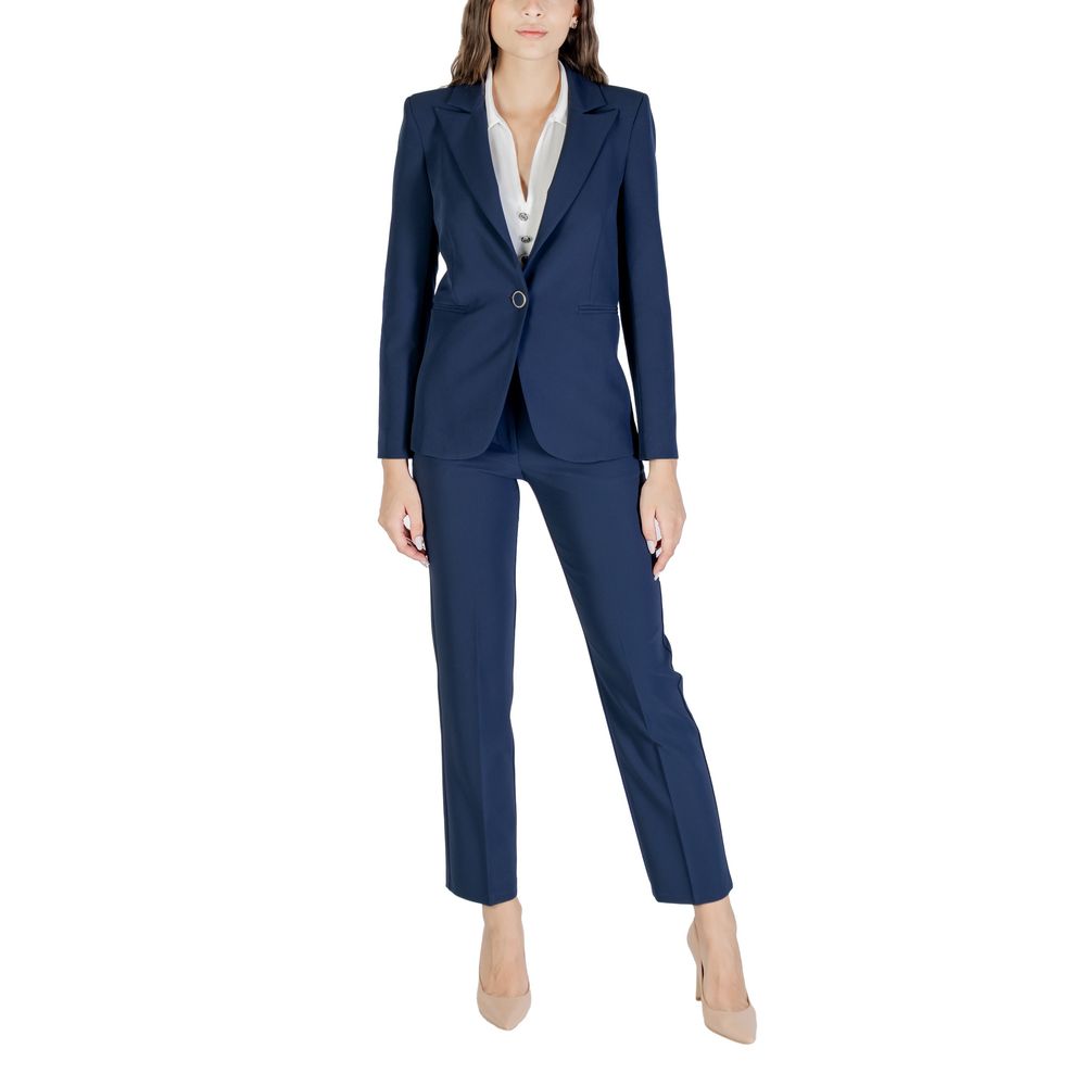 Blue Polyester Blazer - ventzia